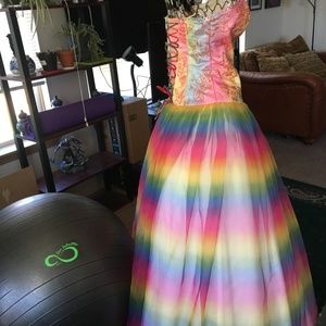 Rare Rainbow sleeveless prom dress